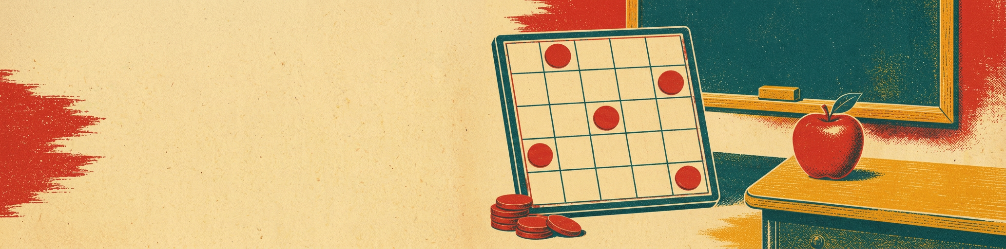 Classroom Bingo Cards illustration in retro screenprint style