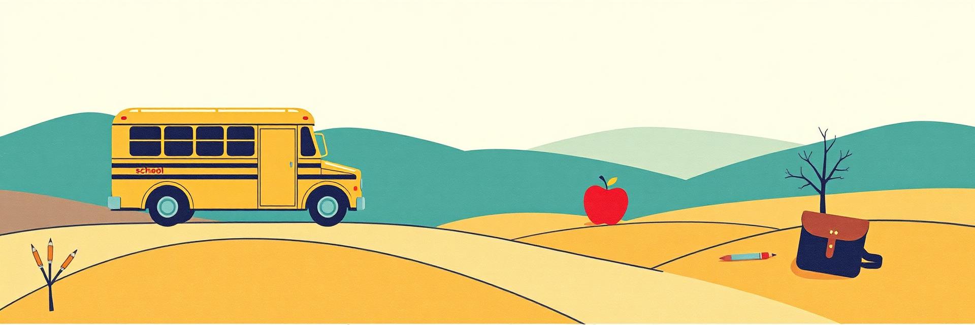 First Day of School Bingo Cards illustration in retro screenprint style