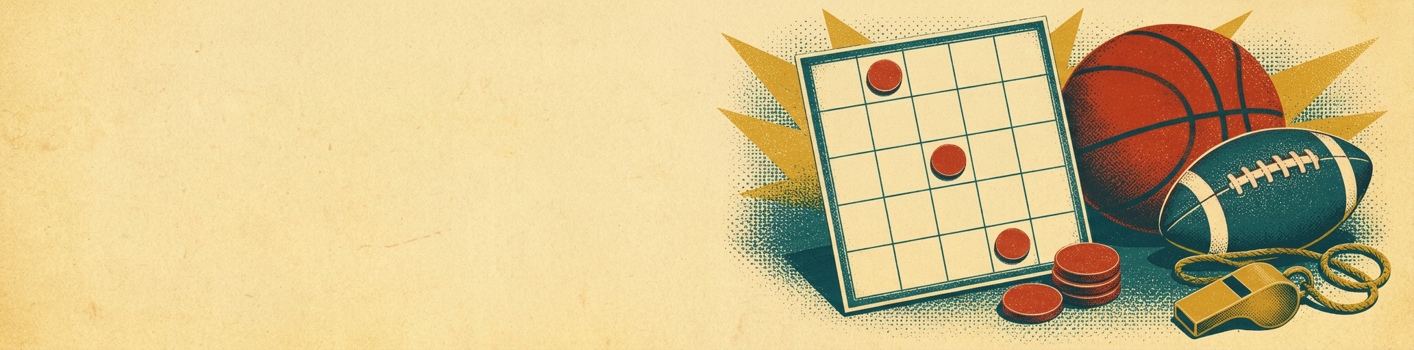 Sports Bingo Cards illustration in retro screenprint style